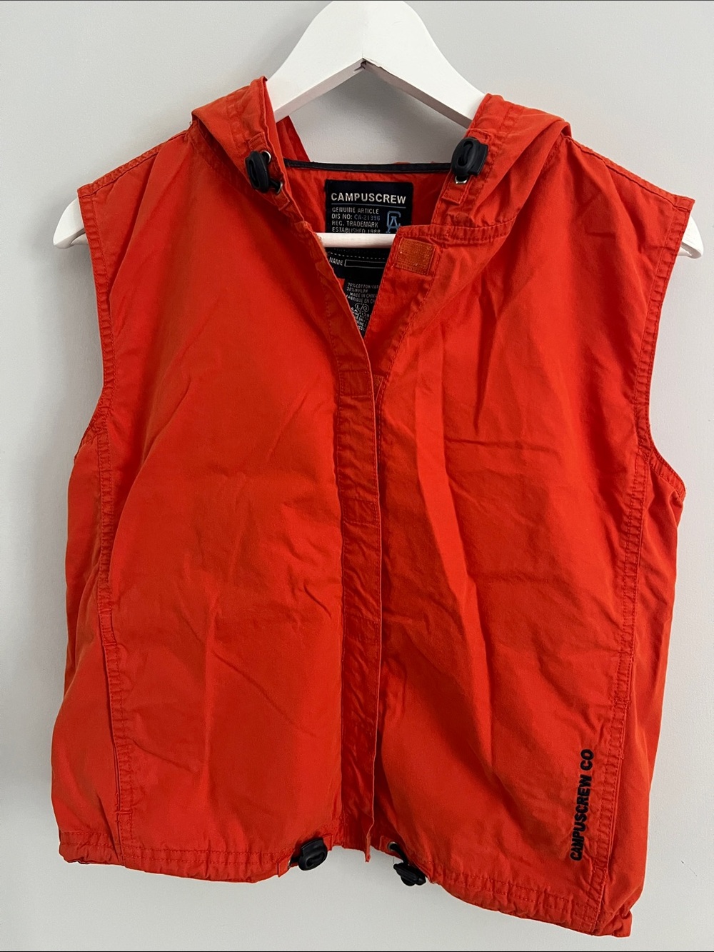 Campus Crew Bright Orange Hooded Vest